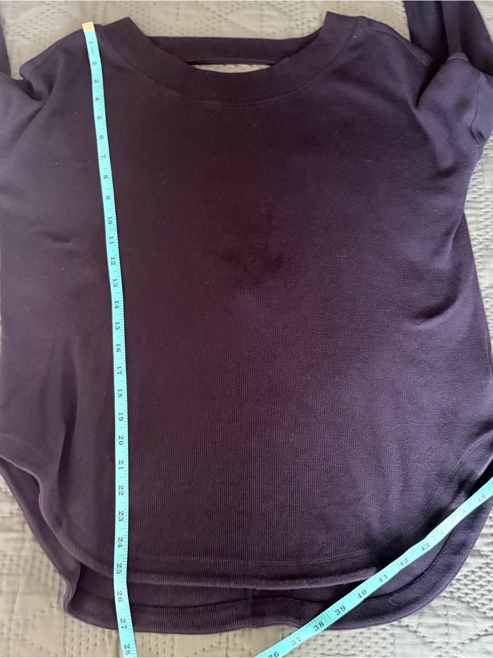 Athleta Presence V-Back Sweater Black Ribbed Knit Medium - Picture 6 of 6